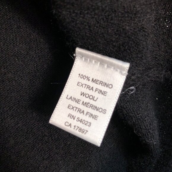 Banana Republic Sweater Men's L* (S) Black 100% Extra Fine Italian Merino Wool V - Picture 12 of 14